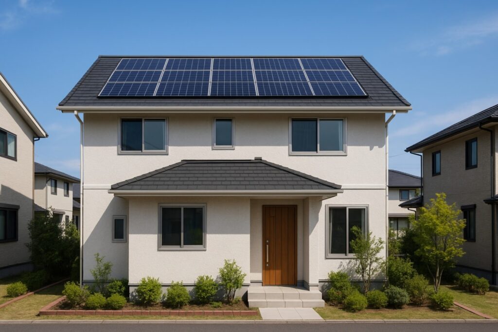 太陽光発電パネルを設置した家